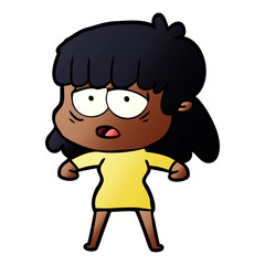 Obraz premium cartoon tired woman