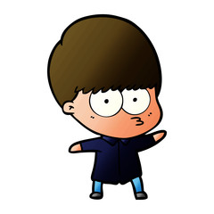 curious cartoon boy