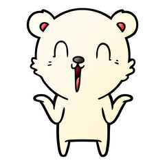 happy cartoon polar bear with no worries