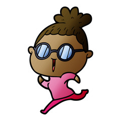 cartoon woman wearing spectacles