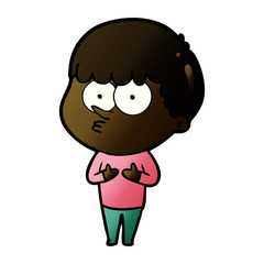 cartoon curious boy