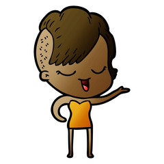 happy cartoon girl