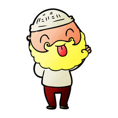 Obraz premium man with beard sticking out tongue