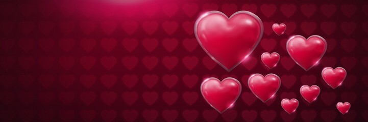 Plakat Shiny bubbly Valentines hearts