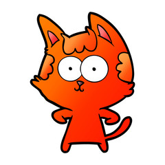 happy cartoon cat
