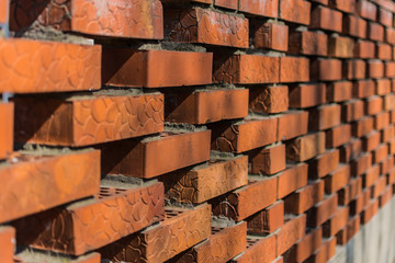 Wall made with bricks 