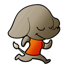 cartoon smiling elephant running