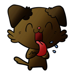 cartoon panting dog