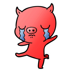 cartoon pig crying