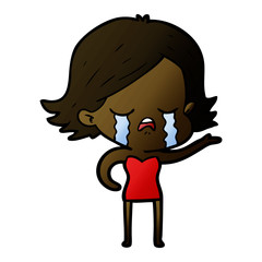 cartoon girl crying