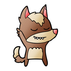 friendly cartoon wolf