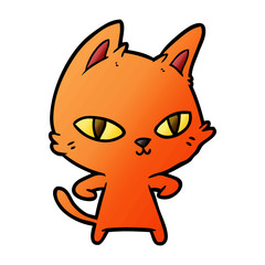 cartoon cat staring