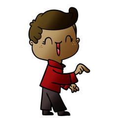 Fototapeta premium cartoon laughing boy pointing