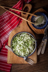 Salad with cabbage and dill.