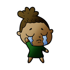 cartoon crying woman