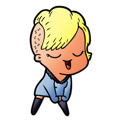 happy cartoon girl