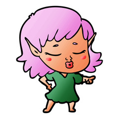 pretty cartoon elf girl