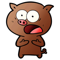 cartoon pig shouting