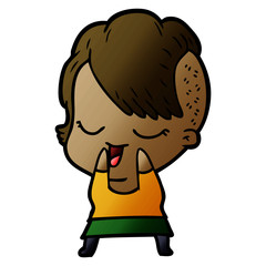 happy cartoon girl