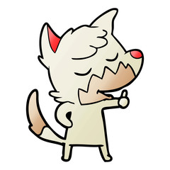 friendly cartoon fox giving thumbs up sign