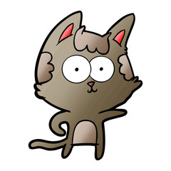 happy cartoon cat pointing