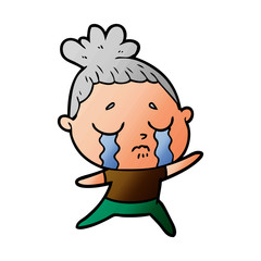 cartoon crying woman