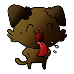 cartoon panting dog