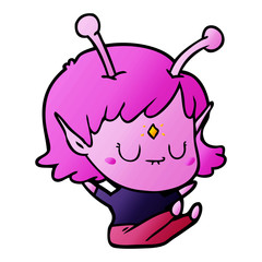 cartoon alien girl