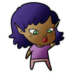 pretty cartoon elf girl