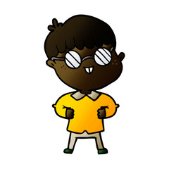 cartoon boy wearing spectacles