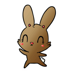 cute cartoon rabbit dancing