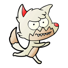 Obraz premium cartoon grinning fox