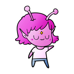 cartoon alien girl