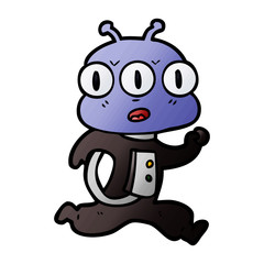cartoon three eyed alien