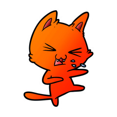 cartoon cat hissing