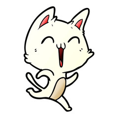 happy cartoon cat