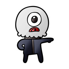 cartoon cyclops alien spaceman