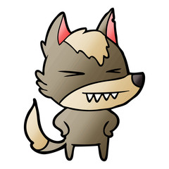 angry wolf cartoon