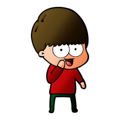 happy cartoon boy