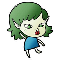 pretty cartoon elf girl