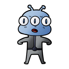 cartoon three eyed alien