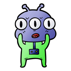 cartoon three eyed alien