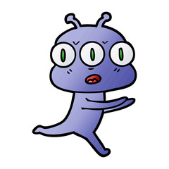 cartoon three eyed alien