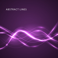 abstract background in modern style, vector illustrations.Blue glowing, artistic colored wavy lines. creative graphic design. Decoration wall concept