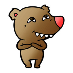 cartoon bear showing teeth