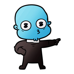 cartoon weird bald spaceman