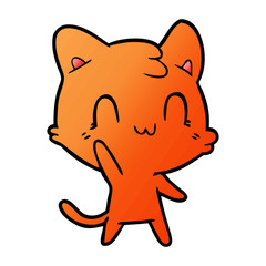 cartoon happy cat