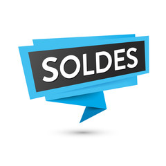 SOLDES sticker étiquette bleue et noire