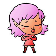 Obraz premium pretty cartoon elf girl