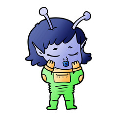 cartoon alien girl